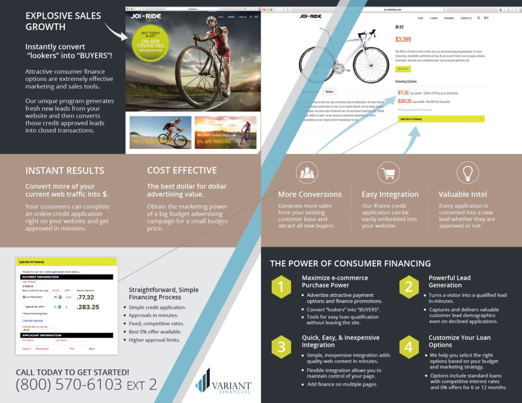 Customer financing for e-bikes