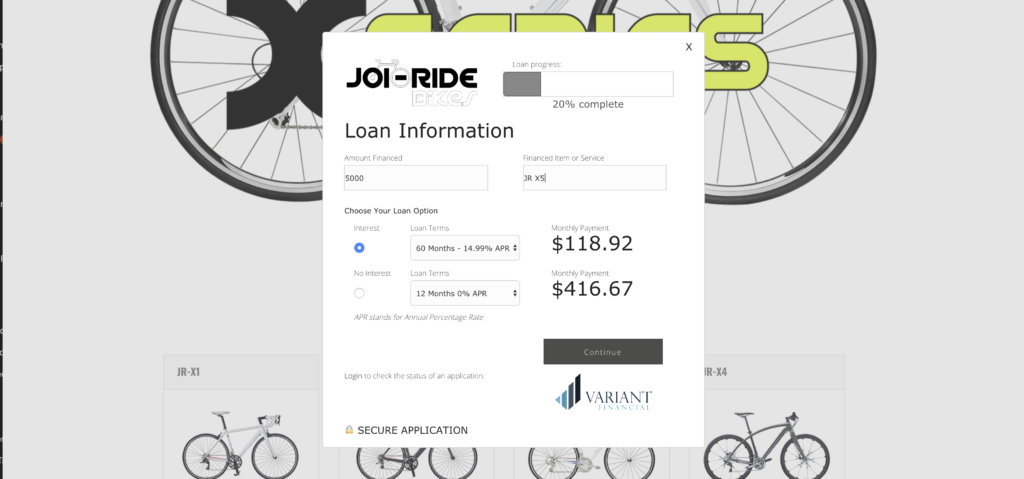 White label credit application